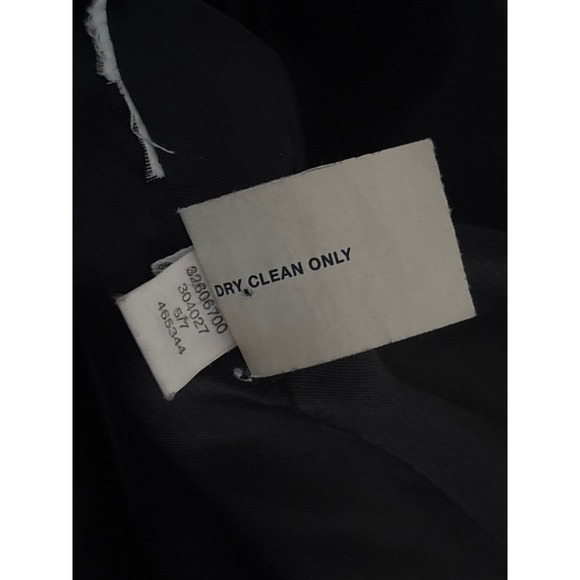 Minimalist Black Wool Blend Coat Size S Button Front Stand Collar Winter Jacket - Picture 6 of 16